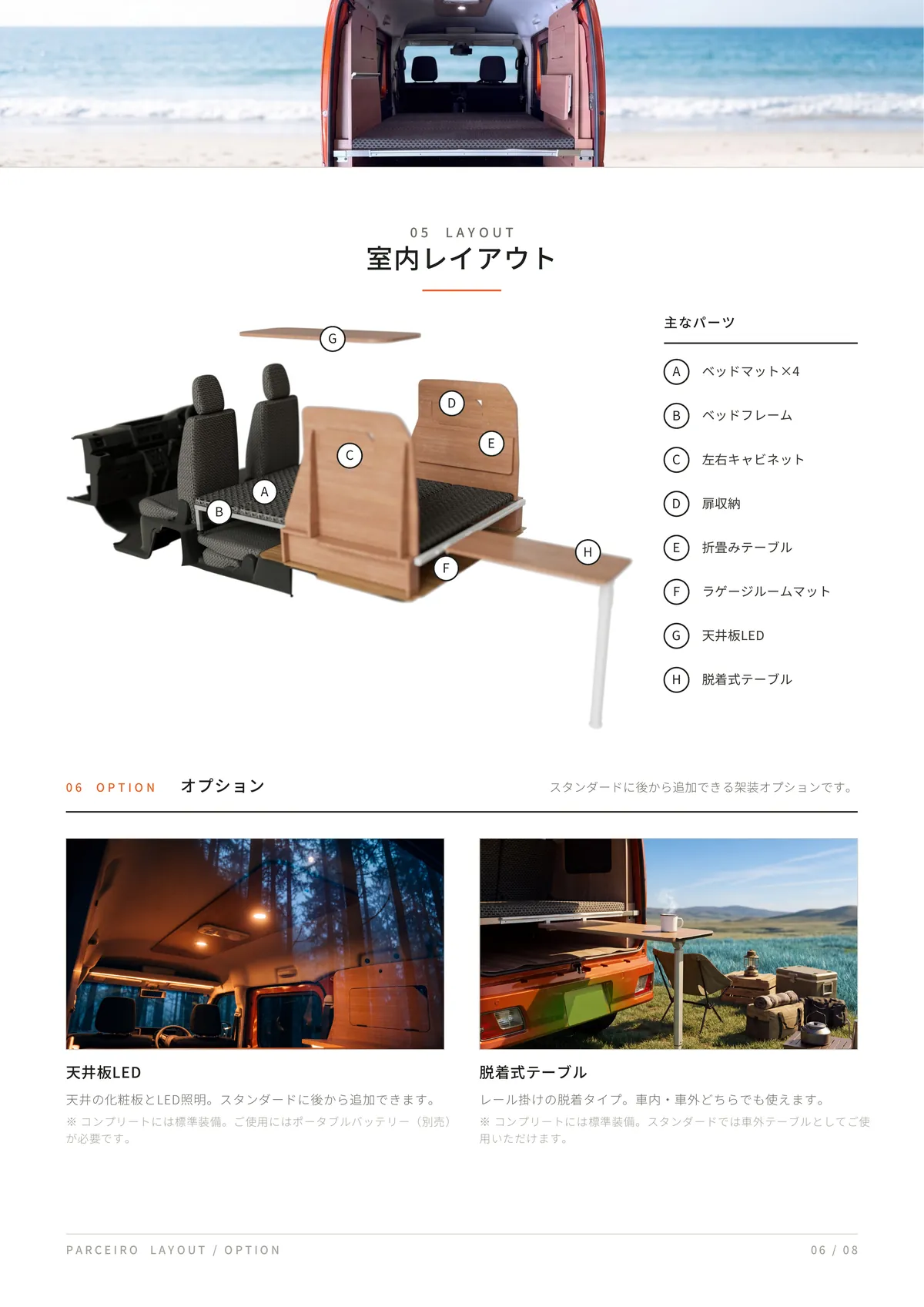パルセイロ カタログ 6ページ（室内レイアウト・オプション）